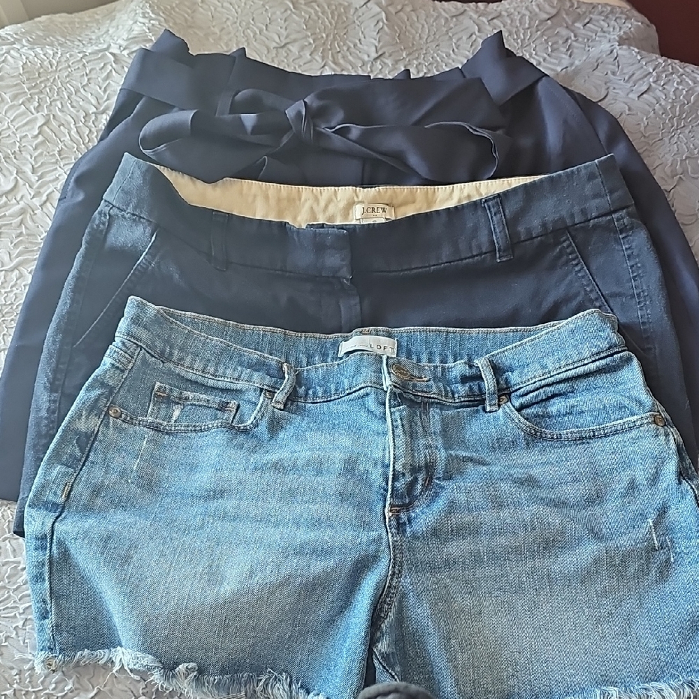 Allegra Dress Shorts, J. Crew Dark Blue Shorts, Loft Denim Shorts Size 10